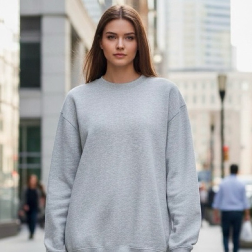 🌻Sporty & Rich Gray Crewneck Sweatshirt Unisex Cotton Fleece Pullover Size S